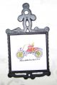 Classic Antique Cars Collectible Tiles Trivets Cast Iron Steel Hand Painted 60s Tiles photo 6
