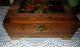 Vintage Wooden Ornate Hand Carved Cedar Dresser Top/ Cigar Box Dovetail,  Jewelry Boxes photo 2