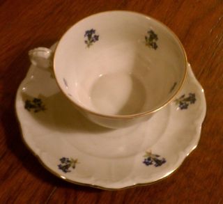 Vintage Bareuther Germany Us - Zone Bavaria Blue & White Small Cup And Saucer photo