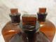 3 Antique Vintage Czech Army Brown Apothecary Bottles W / Ground Glass Stoppers Bottles & Jars photo 3