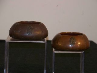 Pr - Clewell Antique Art Pottery Bronzed Bowls/vases photo