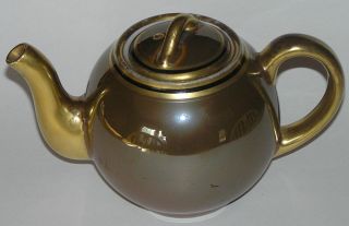 Vintage Fraunfelter Teapot 336 Circa 1925 Lustreware Gold Individual Size Rare photo