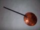 Large Vintage Copper Brassy Strainer Colander W/ Wrought Iron Handle 31 