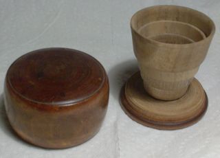 Country Antique Primitive Wooden Folding Collapsing Cup Travel Hunting Accessory photo