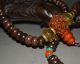 Tibet Old Prayer Bead Baltic Amber Worry Turquoise Nanhong Agate Rosary Necklace Tibet photo 10