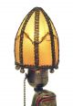 The Mummy Lamp,  Egyptian Art Deco Signed L.  V.  Aronson,  1923,  With Shade Art Deco photo 5