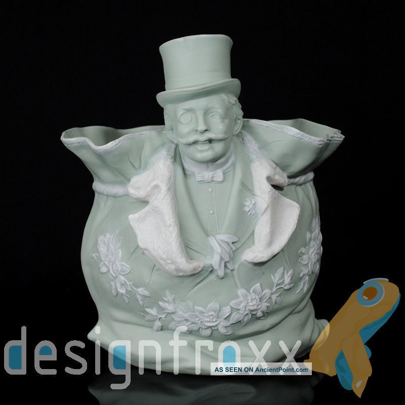 Antique Art Nouveau Schafer & Vater Figural Bisque Porcelain Jasperware Planter Art Nouveau photo