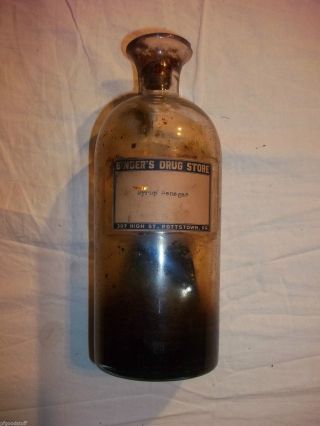 Apothecary Antique Old Pharmacy Binders Drug Store Pottstown Pa Bottle Jar Cure photo