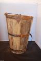 Vintage Dla16 Wooden Buckets Old Type Antique Wate Well Apples Pails Rings Farm Primitives photo 4