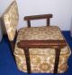 Child ' S Baby 1/2 Chair 1940 ' S Brown Wood W Brown Vinyl Cover Family Owned Primitives photo 1