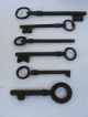 Selection Of Six Old Antique French Large Black Chateau Keys - Collectables Locks & Keys photo 1