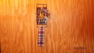 Primitive Hanging Towel Holder Old Cheese Grater (brown) photo