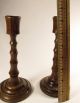 Antique 1800s Hand Turned Wooden Candlesticks Primitives photo 1