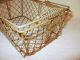 Rusty Primitive Rectangular Chicken Wire Market Basket Double Handles Primitives photo 5