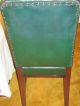 Estate Ornate Mahogany W Green Leather Antique Chair Hobnail Armless 1900-1950 photo 5