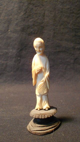 Antique Chinese Carving,  Very,  Statue Of Women Figure photo