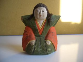 Japanese Antique Vintage Old Doll Hanamaki Ningyo Tsuchi Clay Made Rare Figure photo