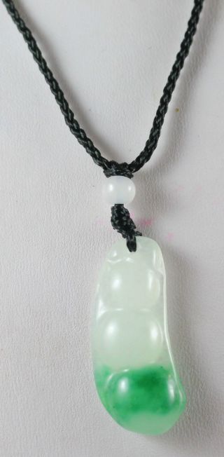 Chinese Natural Jade Hand - Carved Jade Pendant Lucky Bean photo