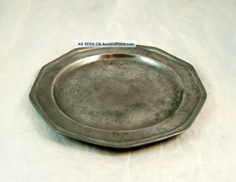 Pewter Charger,  Ktin Dange Terre,  Marchim Baud Morand Deivon,  Fleur De Lis Metalware photo