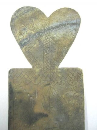 Antique Heart Candle Holder,  Bronze / Brass Engraving photo