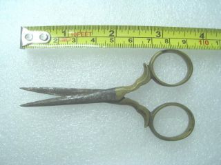 Rare Old Copper And Iron Scissors photo