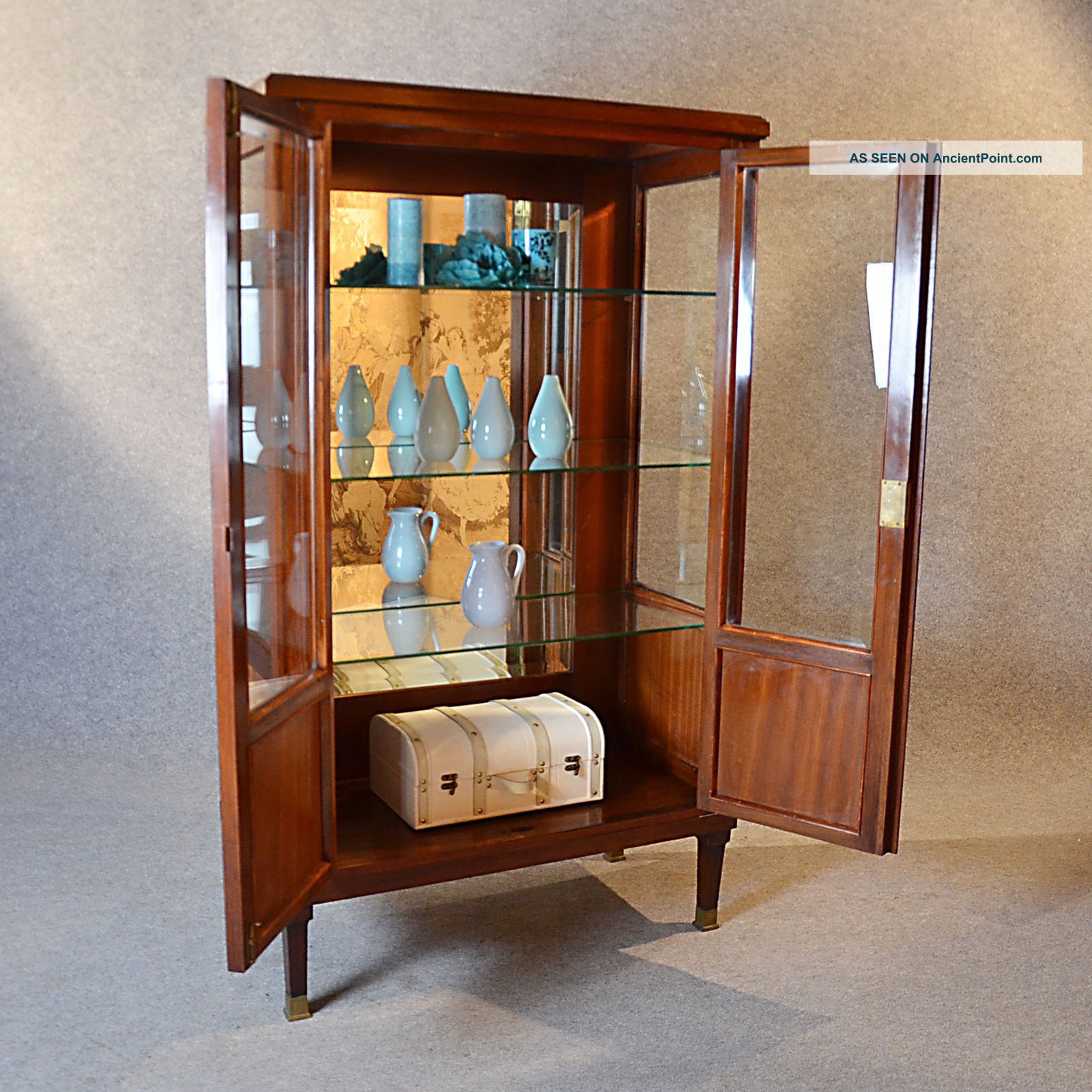 Antique Display Case China Cabinet Glazed Bookcase Fine Quality Edwardian C1910 Edwardian (1901-1910) photo