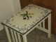 Mission - Style Occasional - Game - Side Table Painted W\heirloom White&lavender Post-1950 photo 7
