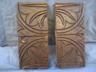 Two Small 17th Century Oak Carved Panels photo