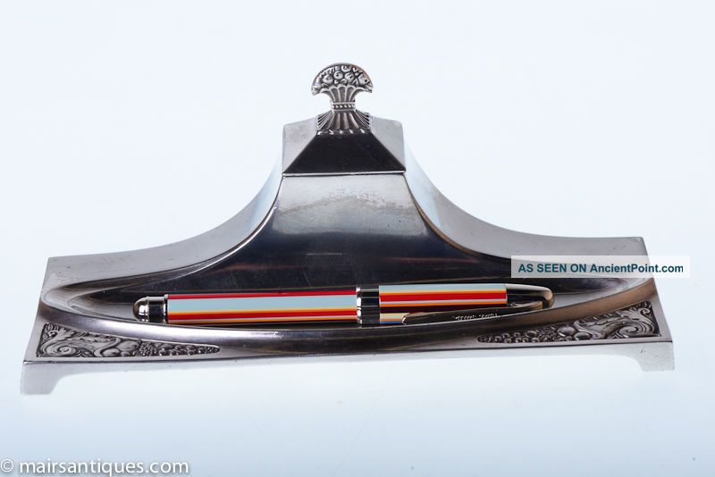 Art Nouveau Pen Tray With Inset Ink Well By Wmf,  Produced Circa 1920 Art Nouveau photo