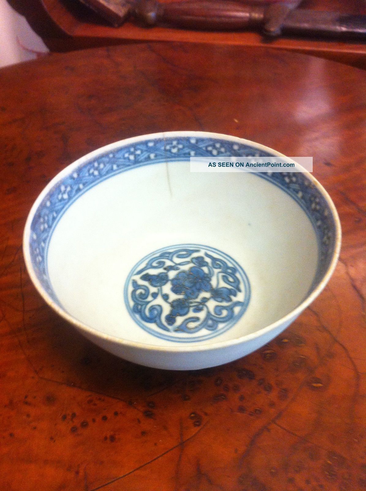 Antique Chinese Porcelian Blue & White Bowl Vases photo