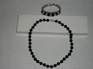 Black Jade Necklace And Bracelet - Rare Beauty And Quality photo