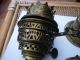 Job Vintage Old Brass Oil Lamp Parts Gallery Burner Spares Etc 20th Century photo 5