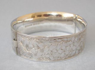 Stunning Vintage Sterling Silver Bangle - Birm 1966 - Heavy 33 Gms - Ex Cond photo
