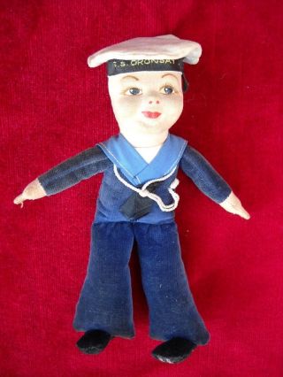 Vintage Norah Wellings Cloth S.  S.  Oransay Sailor Doll C.  1930s photo