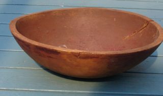 Antique Wood Bowl Carved One Piece.  4x12 
