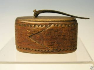 Antique Carved Wooden Snuff Box American Folk Art Pre - 1800 ' S Aafa photo