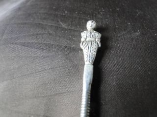 Oriental Sterling Silver Miniature Spoon With A Woman On Top Circa 1900 photo