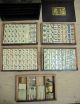 Vintage Mah Jong Bone Bamboo Set With Case Rare Flowers Other photo 4