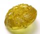 Antique Charmstring Glass Button Lemon Color Daisy Flower Mold Swirl Back Buttons photo 1
