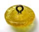 Antique Charmstring Glass Button Lemon Color Daisy Flower Mold Swirl Back Buttons photo 2