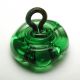 Antique Charmstring Glass Button Green Flower Mold Swirl Back Buttons photo 2