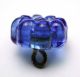 Antique Charmstring Glass Button Blue Flower Mold Swirl Back Buttons photo 1