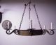 An Antique Wrought Iron Round 6 - Light Chandelier Chandeliers, Fixtures, Sconces photo 4