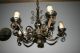 A Scrolled Wrought Iron Art Floral 5 - Light Chandelier Chandeliers, Fixtures, Sconces photo 2