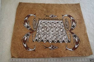 Rare Tapa Kapa Lake Sentani Bark Cloth Abstract Painting Primitive Art Papua 10 photo