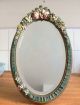 Vintage Barbola Floral Mirror Dressing Table Free Standing Mirror 20th Century photo 2