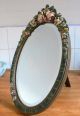 Vintage Barbola Floral Mirror Dressing Table Free Standing Mirror 20th Century photo 4