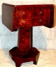 1840 Empire Two Drawer Stand,  Flame,  Unusual Form,  Best Flame Mahogany, 1800-1899 photo 7