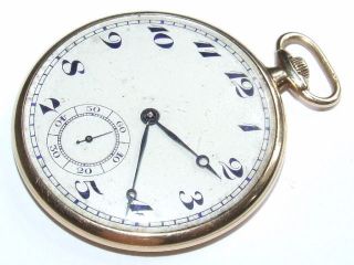 Very Rare Solid 18k Gold Stauffer Son & Co Art Deco Pocket Watch photo