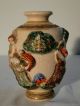 Fine Hand Painted Buddhist Motifs Satsuma Vase.  Japan.  C1930,  20cm Ht.  12cm Dia. Vases photo 2